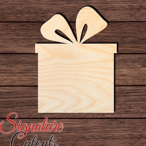 Gift Box 001 Wooden Shape Cutout for Crafting, Home & Room Décor, and other DIY projects - Many Sizes Available