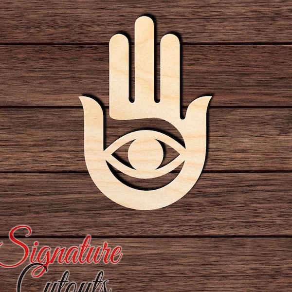 Hamsa Hand 001 Wooden Cutout for Crafting, Home & Room Décor, and other DIY projects - Many Sizes Available