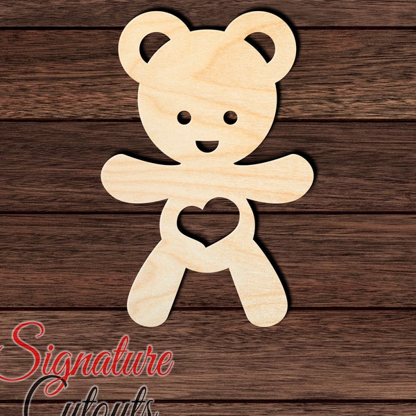 Teddy Bear 002 Wooden Shape Cutout for Crafting, Home & Room Décor, and other DIY projects - Many Sizes Available