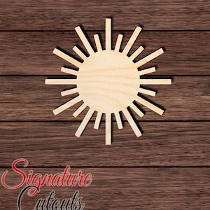Sun 003 Unfinished Wooden Cutout for Crafting, Home & Room Décor, and other DIY projects - Many Sizes Available