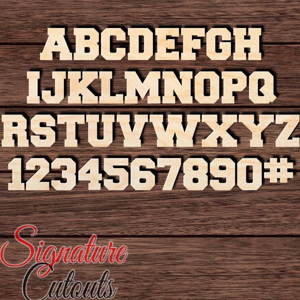 Collegiate Letters Custom sold by the letter Unfinished Wooden Cutout for Crafting, Home Décor & other DIY projects - Many Sizes Available