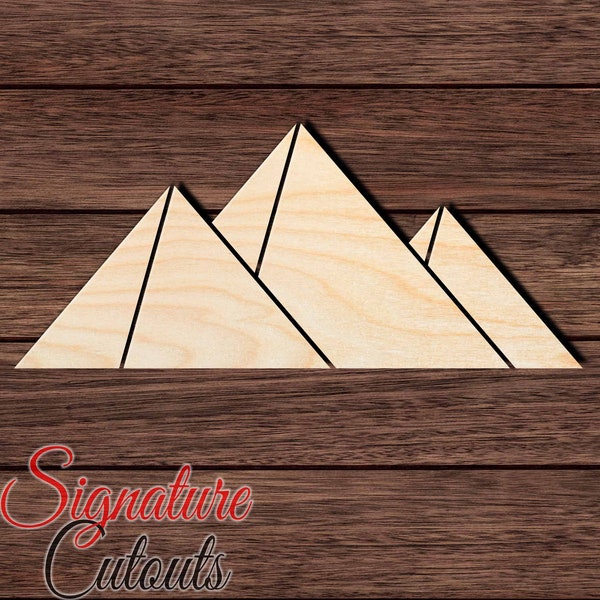 Egyptian Pyramids 001 Unfinished Wooden Cutout for Crafting, Home & Room Décor, and other DIY projects - Many Sizes Available