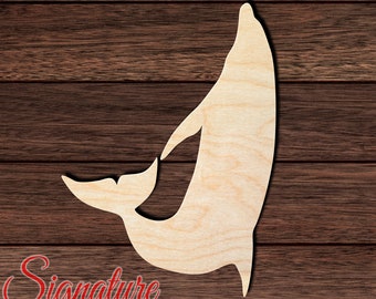 Dolphin 021 Unfinished Wooden Cutout for Crafting, Home & Room Décor, and other DIY projects - Many Sizes Available