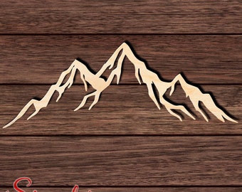 Mountain 001 Unfinished Wooden Cutout for Crafting, Home & Room Décor, and other DIY projects - Many Sizes Available