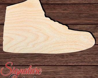 Basketball Shoe Wood Cutout, Unfinished Birch Plywood Sports Sneaker Craft Shape 001