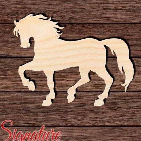 Horse 021 Shape Cutout in Wood for Crafting, Home & Room Décor, and other DIY projects - Many Sizes Available