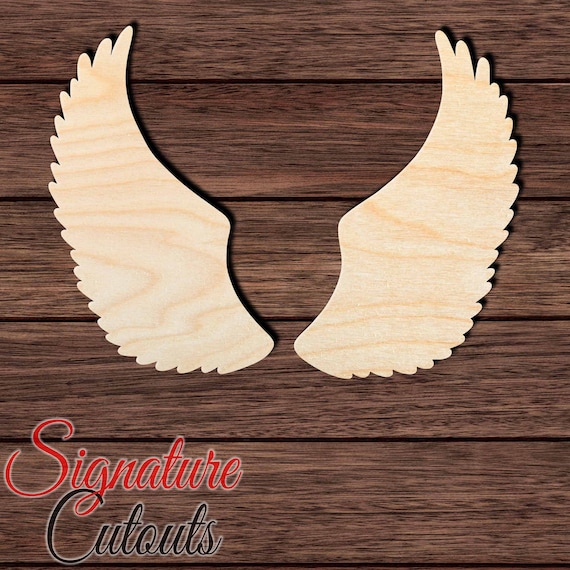 Wing - Laser Cut Out Unfinished Wood Craft Shape WNG3 Wing - Laser Cut Out Unfinished Wood Craft Shape WNG3