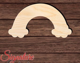 Rainbow Wood Cutout, Unfinished Birch Plywood Kids Room Craft Shape 001