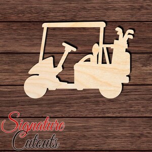 Golf Cart Wood Cutout, Unfinished Birch Plywood Golf Sports Craft Shape 001