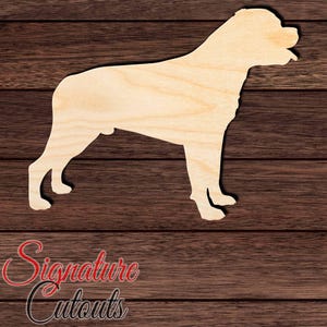 Rottweiler Dog Wood Cutout, Unfinished Birch Plywood Pet Breed Craft Shape image 1