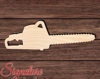 Chainsaw Wood Cutout, Unfinished Birch Plywood Lumberjack Tool Craft Shape 001