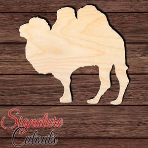 Camel Wood Cutout, Unfinished Birch Plywood Desert Animal Craft Shape 001