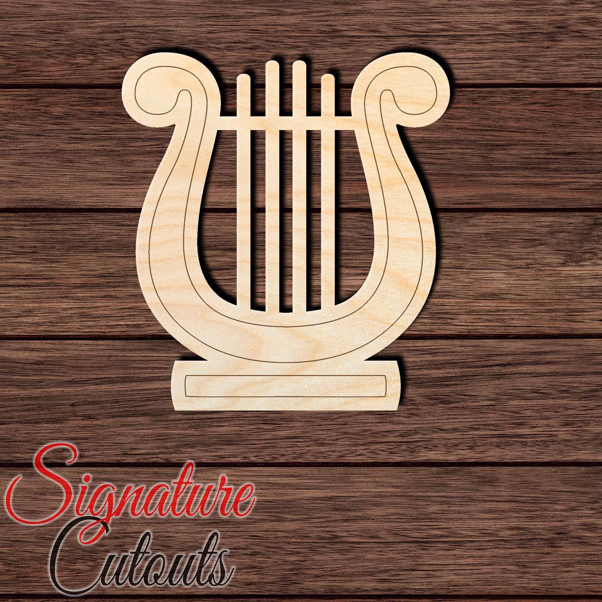 Music Harp Lyre - Laser Cut Out Unfinished Wood Craft Shape MSC6 Music Harp Lyre - Laser Cut Out Unfinished Wood Craft Shape MSC6