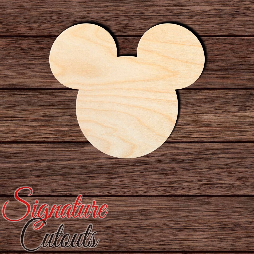 Mouse Head 001 Unfinished Wooden Cutout for Crafting, Home & Room Décor ...