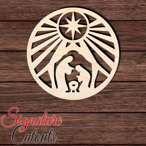 Scene Nativity - Laser Cut Out Unfinished Wood Craft Shape XMS44 Scene Nativity - Laser Cut Out Unfinished Wood Craft Shape XMS44