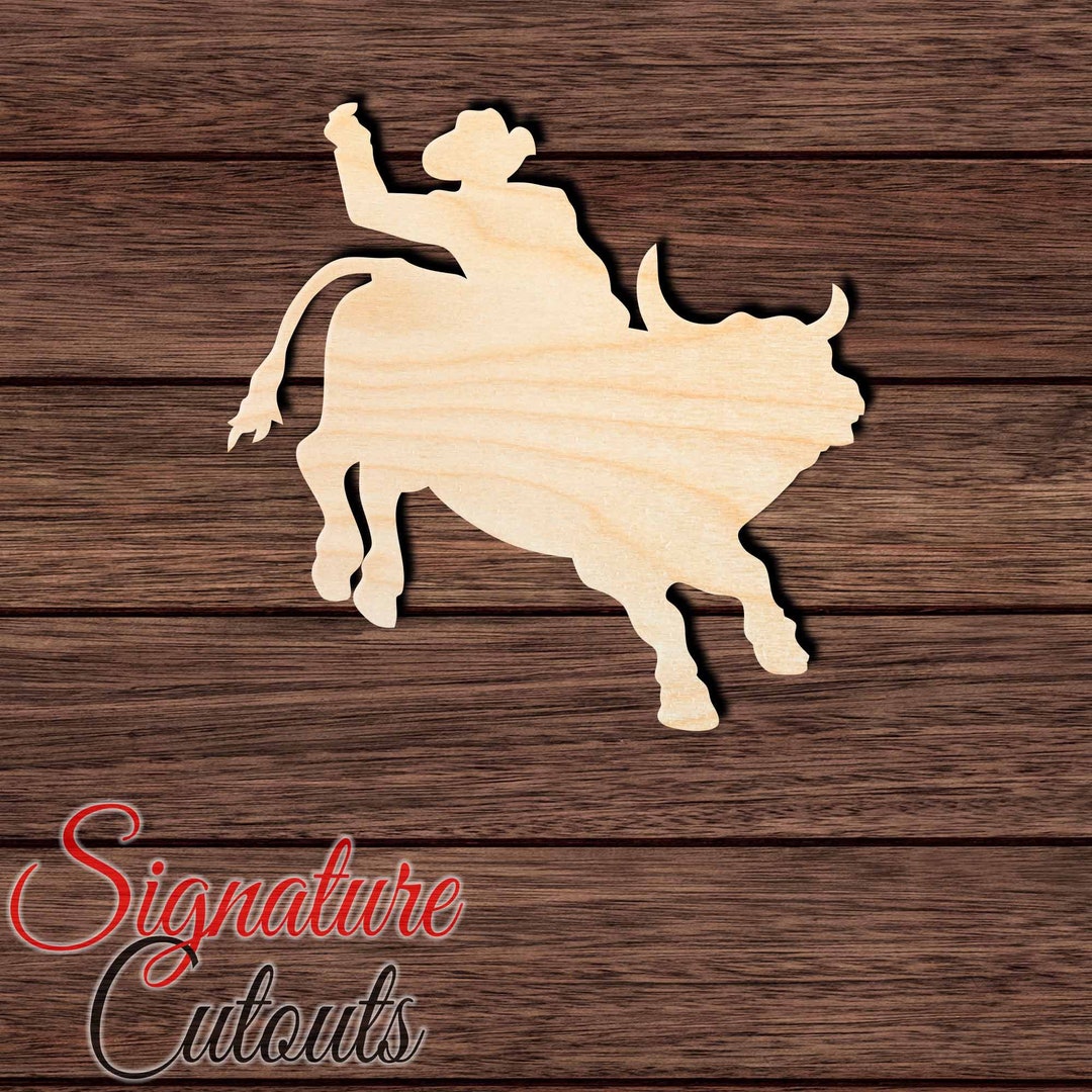 Bullrider 001 Wooden Shape Cutout for Crafting, Home & Room Décor, and ...