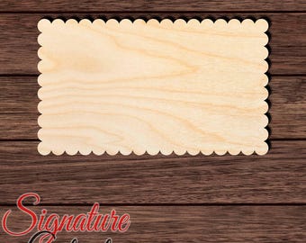 Scalloped  Wood Cutout, Unfinished Birch Plywood Decorative Plaque Craft Shape
