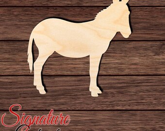 Mule Wood Cutout, Unfinished Birch Plywood Farm Animal Craft Shape 001