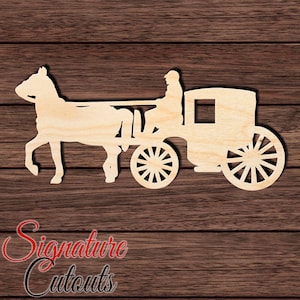 Horse Carriage 001 Wooden Cutout for Crafting, Home & Room Décor, and other DIY projects - Many Sizes Available