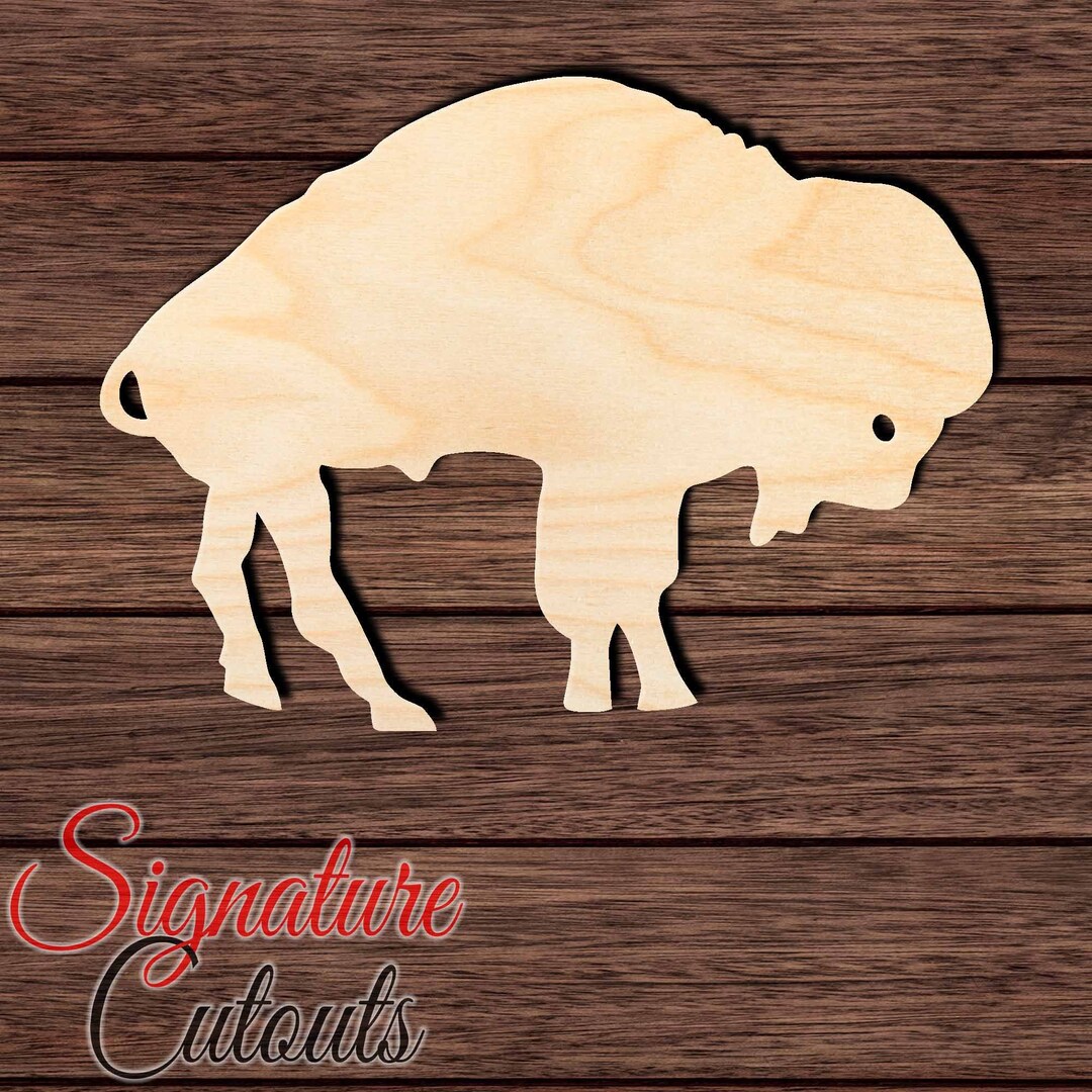 Buffalo Cutout Unfinished Wood Animal Western Theme Farm Door Hanger Mdf Shape Canvas 2 24