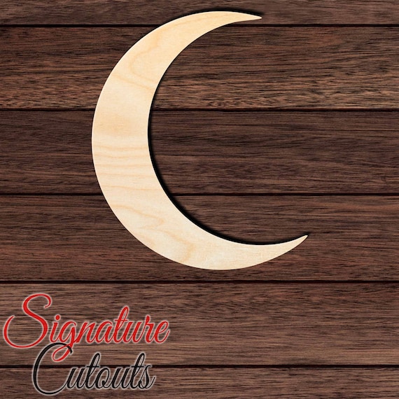 Moon 001 Wooden Shape Cutout for Crafting, Home & Room Décor