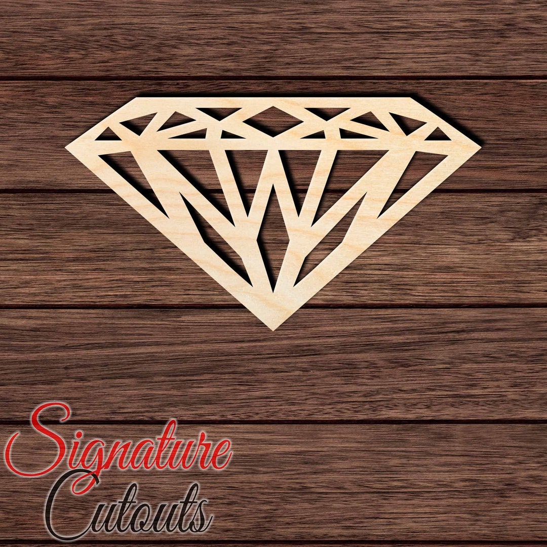 Diamond 002 Shape Unfinished Wooden Cutout for Crafting, Home & Room ...
