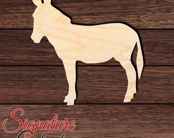 Donkey Wood Cutout, Unfinished Birch Plywood Farm Animal Craft Shape 001