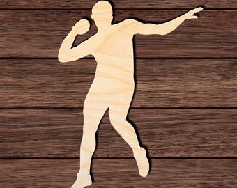 Shot Put Athlete Wood Cutout, Unfinished Birch Plywood Track Field Craft Shape 003