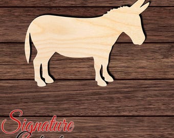 Donkey Wood Cutout, Unfinished Birch Plywood Farm Animal Craft Shape 002