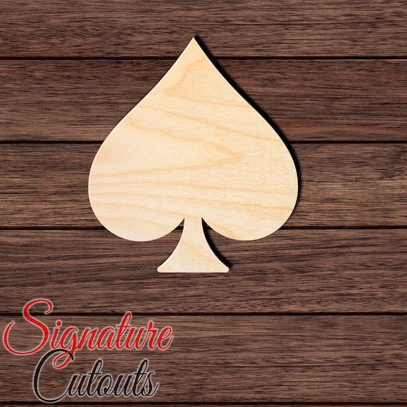 Toy Card Spade - Laser Cut Out Unfinished Wood Craft Shape TOY9 Toy Card Spade - Laser Cut Out Unfinished Wood Craft Shape TOY9
