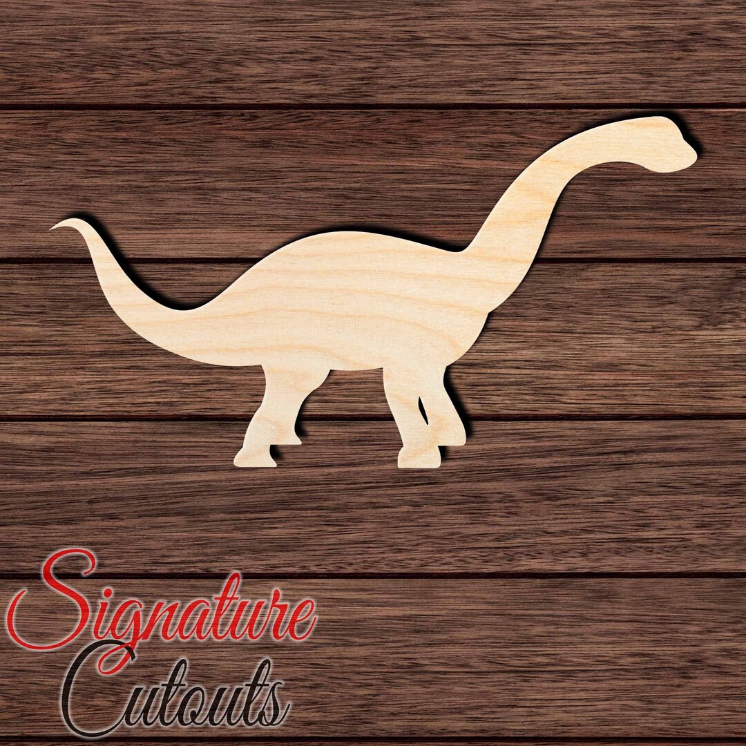 Dinosaur 034 - Brontosaurus Shape Cutout in Wood for Crafting, Home ...