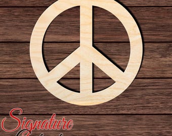 Peace Sign Wood Cutout, Unfinished Birch Plywood Peace Symbol Craft Shape 001