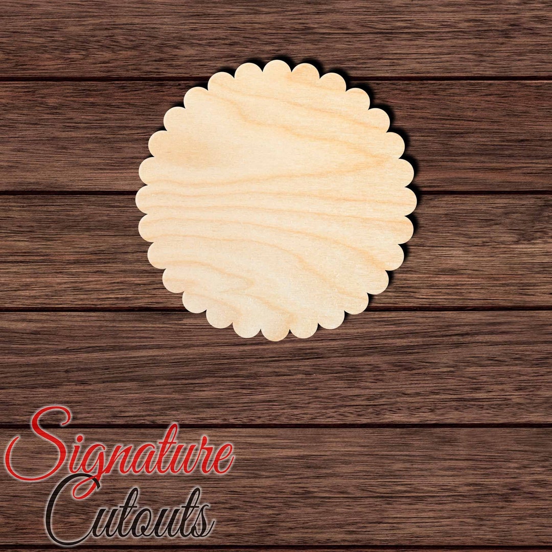 Scalloped Circle Cutout Shapes Unfinished Wood Various Sizes Wood Craft  Shapes 170209 