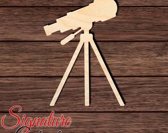 Telescope Wood Cutout, Unfinished Birch Plywood Astronomy Stargazing Science Craft Shape 001