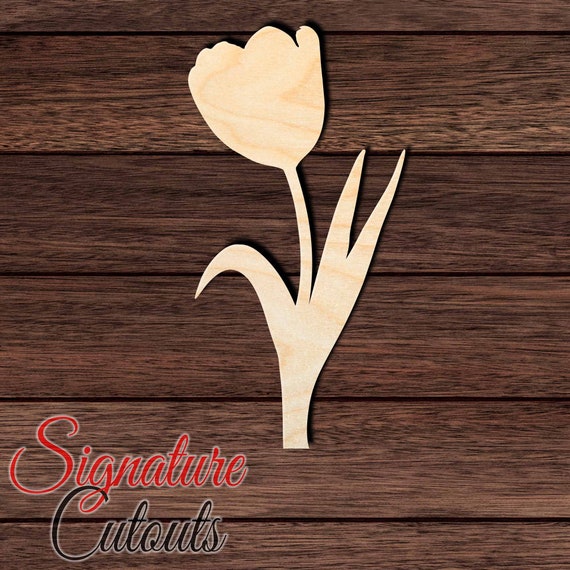 Flower Tulip - Laser Cut Out Unfinished Wood Craft Shape FLR63 Flower Tulip - Laser Cut Out Unfinished Wood Craft Shape FLR63