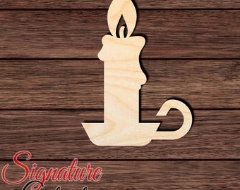 Chamberstick Candle Wood Cutout, Unfinished Birch Plywood Vintage Candle Holder Craft Shape 002