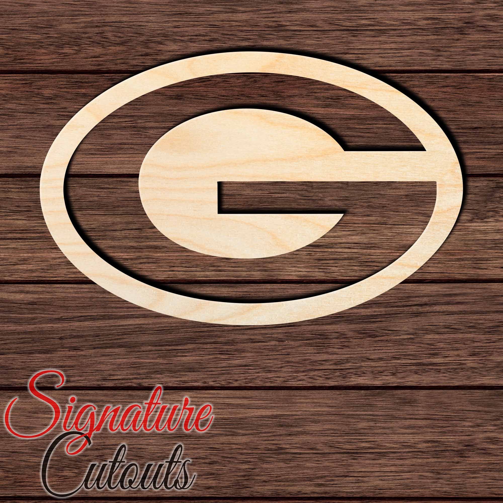 Green Bay G Wooden Shape Cutout for Crafting, Home & Room Décor, and other DIY projects - Many Sizes Available