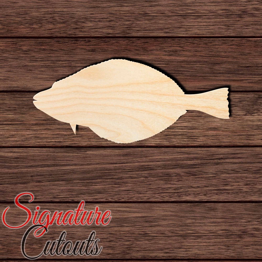 Halibut Fish Wooden Shape Cutout for Crafting, Home & Room Décor, and ...