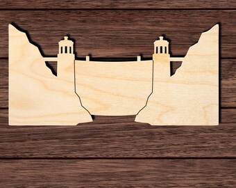 Hoover Dam Wood Cutout, Unfinished Birch Plywood Nevada Landmark Craft Shape