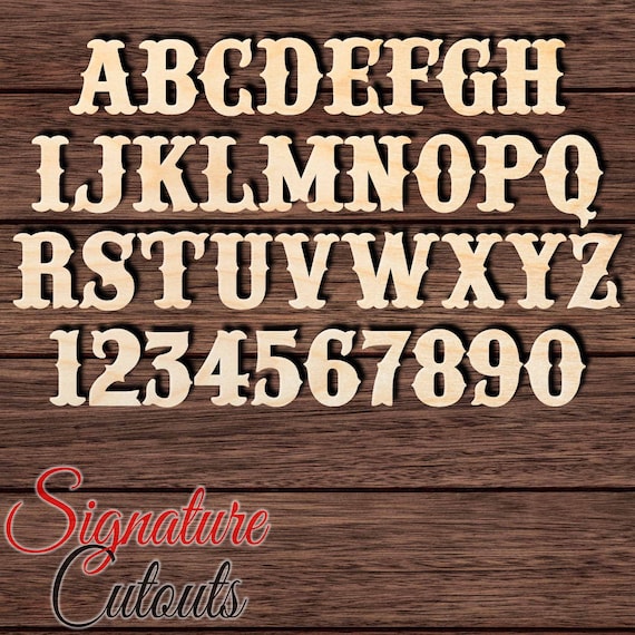Western Font 001 Custom Per/Letter Unfinished Wooden Cutout For.