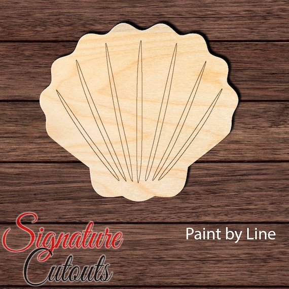 Shell - Laser Cut Out Unfinished Wood Craft Shape SEA78 Shell - Laser Cut Out Unfinished Wood Craft Shape SEA78