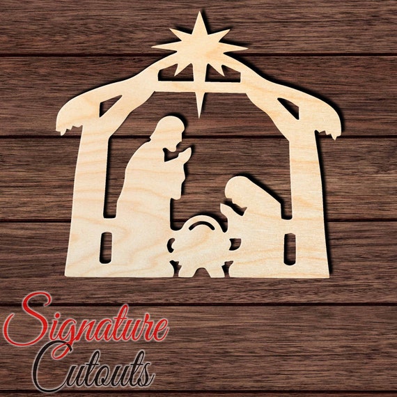 Scene Nativity - Laser Cut Out Unfinished Wood Craft Shape XMS44 Scene Nativity - Laser Cut Out Unfinished Wood Craft Shape XMS44