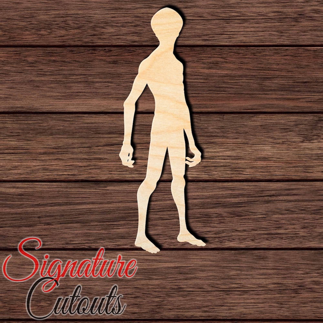 Alien 005 Shape Cutout in Wood for Crafting, Home & Room Décor, and ...