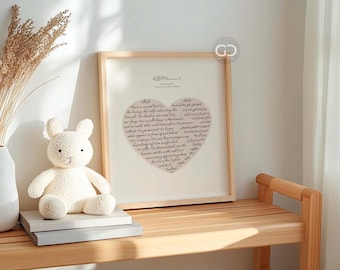 Ayat al-Kursi Heart Print: Islamic Nursery Decor (UNFRAMED)