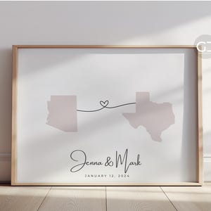 Personalized Couples Heart Map Print: USA & Country Art (Digital Download)