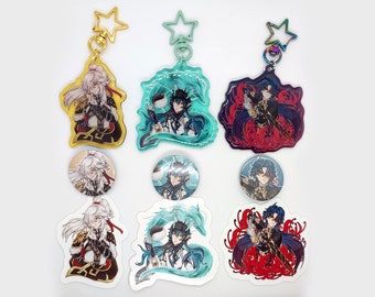 Honkai Star Rail charm keychain badge sticker holographic Dan Heng Imbibitor Lunae Blade Ren Jing Yuan
