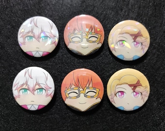 Mystic Messenger 707 Luciel Ray Yoosung badge button pin holographic 32mm