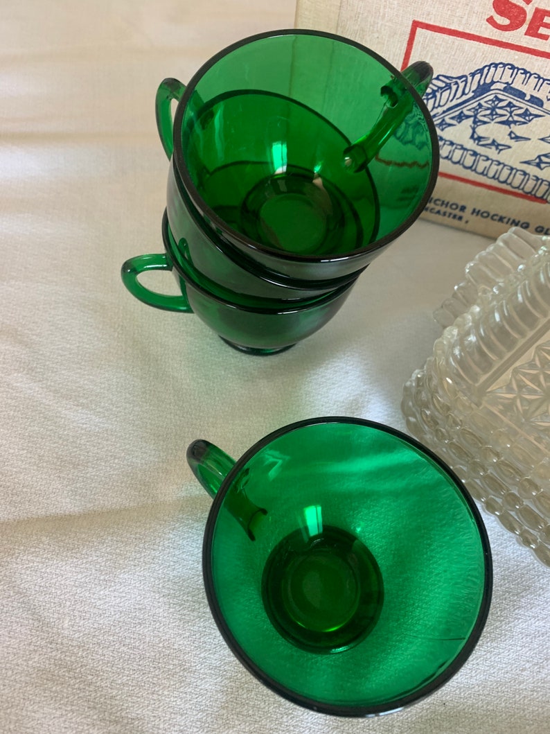 Anchor Hocking Glass Serva Snack 8 Piece Set in the original Etsy