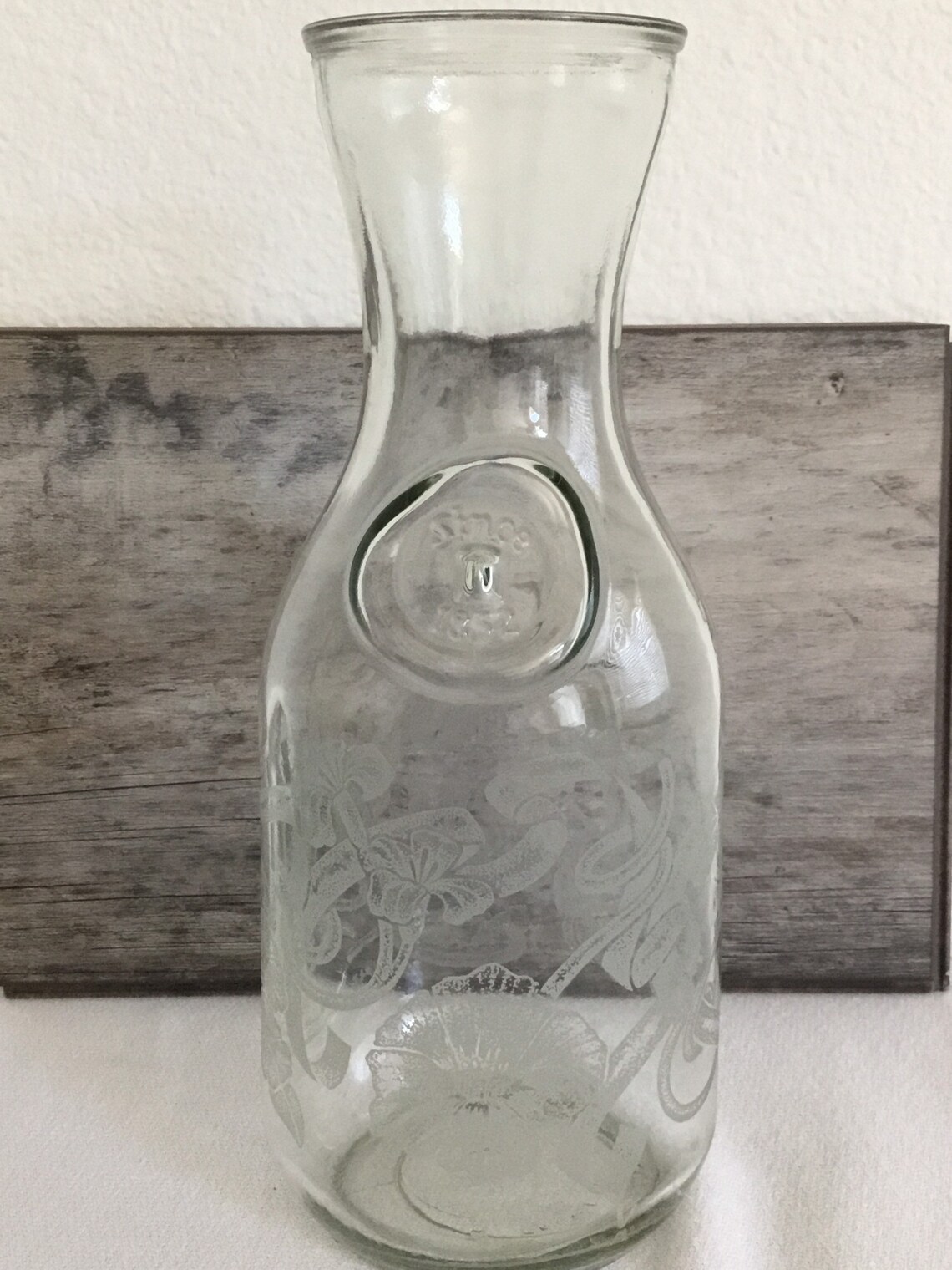 Vintage Embossed Paul Masson Since 1852 Glass Carafe Decanter Etsy