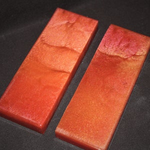Cherry and Gold Resin Knife Scales 5&quot;x1.75&quot;x.5&quot;